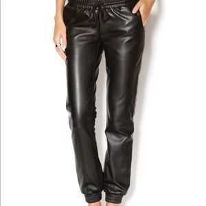 Walter Baker ‘Roman’ Black Leather Jogger Small